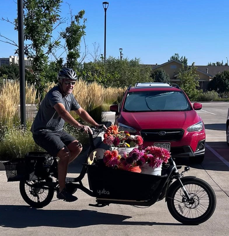 Pedaling Pedals delivery service dahlias flower bouquets